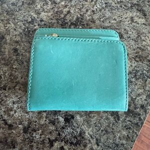 Mini Hobo International Teal Leather Wallet